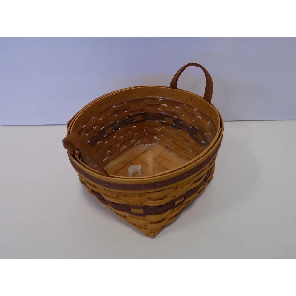 May Series Petunia Basket w/ Plastic Protector 1997 Longaberger - Purple Slats